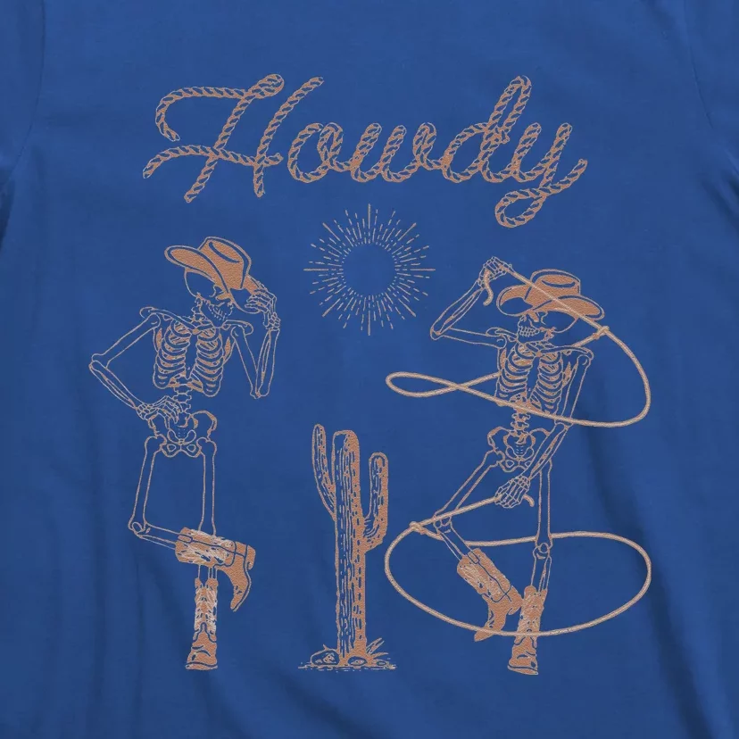 Western Cowboy Skeleton Dancing Howdy Halloween T-Shirt