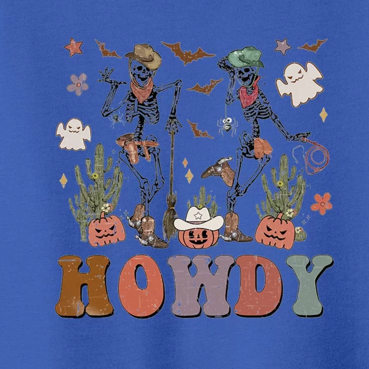 Western Cowboy Skeleton Dancing Howdy Halloween Pumpkin Gift Toddler T-Shirt