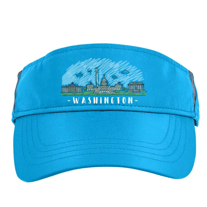 Washington Cartoon Style Illustration Adult Drive Performance Visor