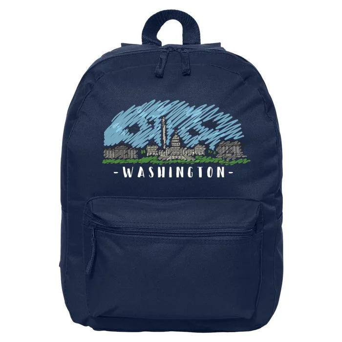 Washington Cartoon Style Illustration 16 in Basic Backpack