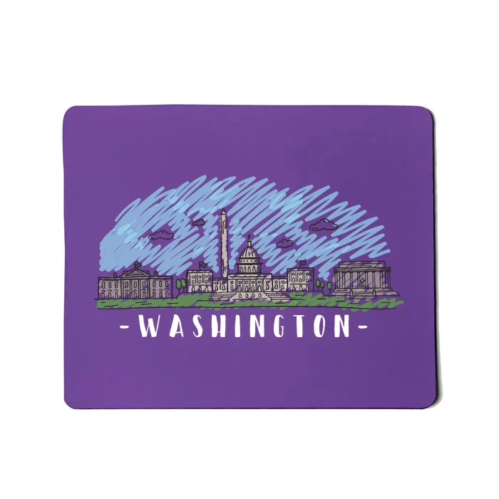 Washington Cartoon Style Illustration Mousepad