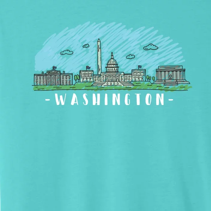 Washington Cartoon Style Illustration ChromaSoft Performance T-Shirt