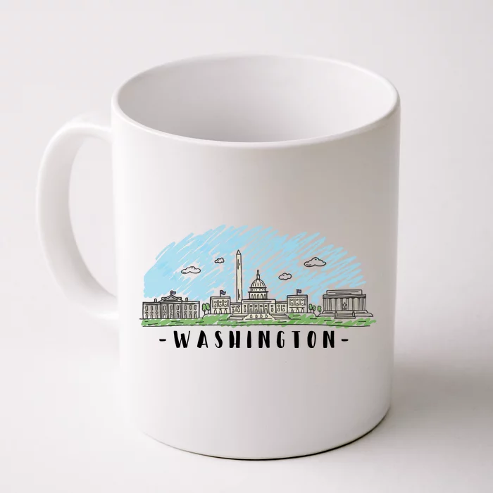 Washington Cartoon Style Illustration Front & Back Coffee Mug