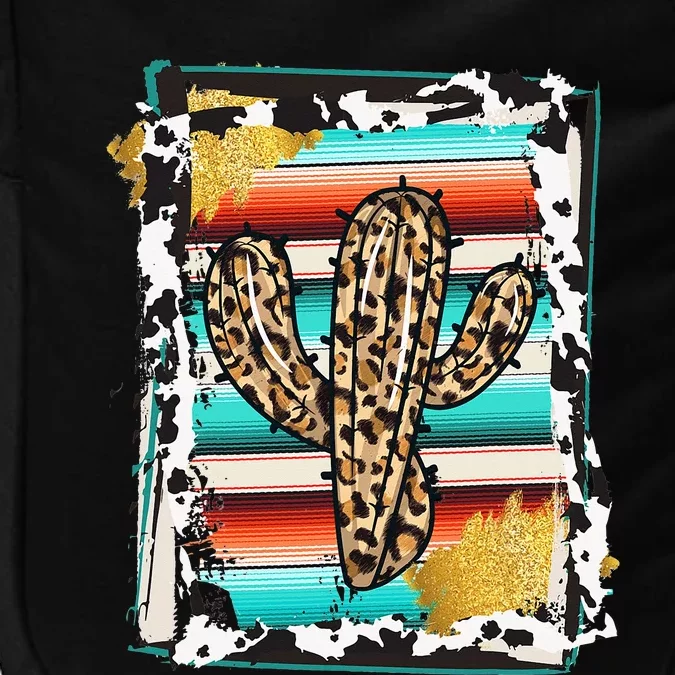 Western Cute Serape cow Cactus Leopard Impact Tech Backpack