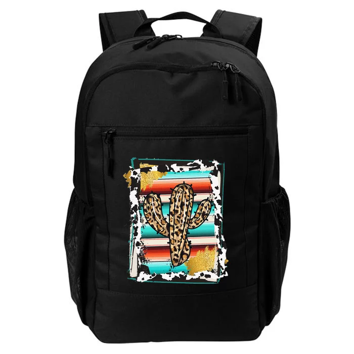 Western Cute Serape cow Cactus Leopard Daily Commute Backpack