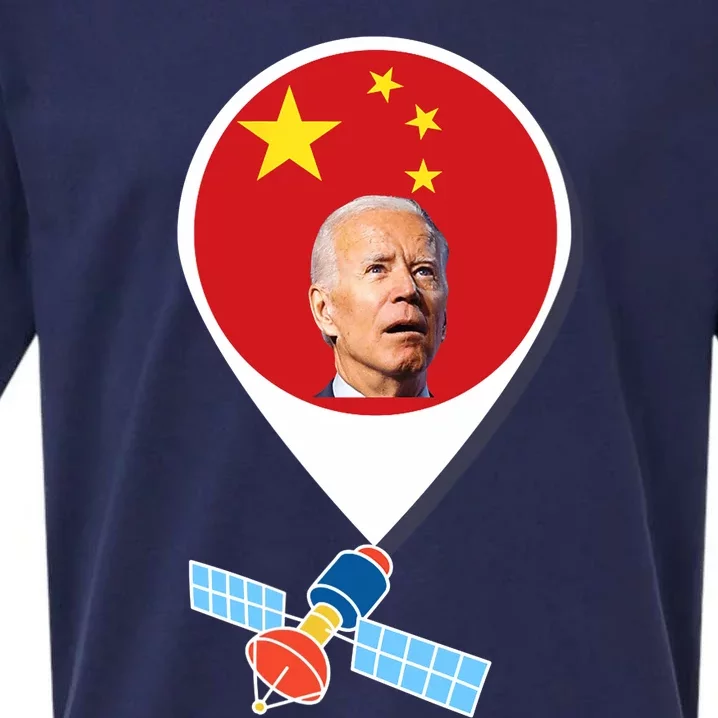 Wo Chinese Spy Balloon Funny Surveillance Joe Biden China Flag V-Neck Sueded Cloud Jersey T-Shirt