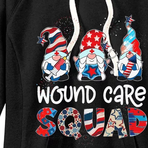 Wound Care Squad Gnomes 4th Of July Pride Nurse Stethoscope Women's Fleece Hoodie