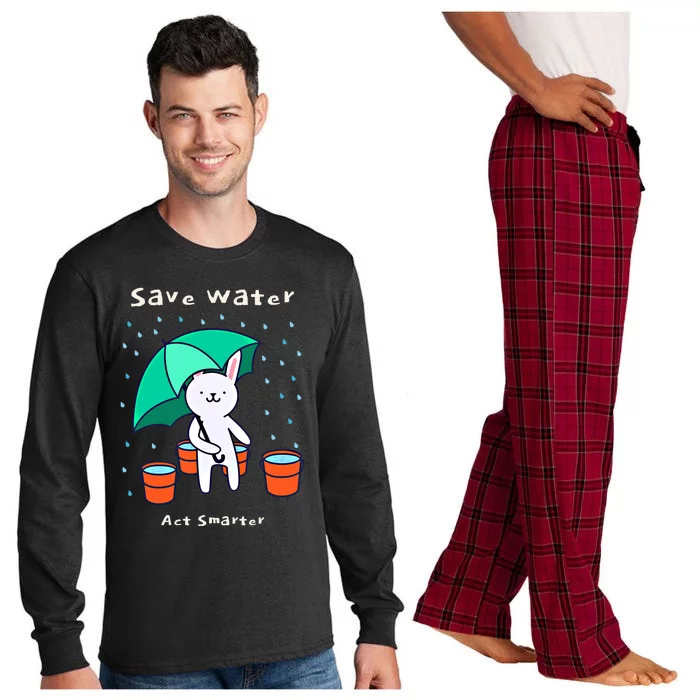 Water Conservation: Save Water Act Smarter Ecogreat Giftconscious Gift Long Sleeve Pajama Set