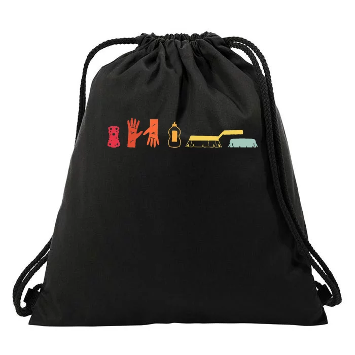 Women Cleaning Service Retro Cleaning Crew Clean Team Drawstring Bag