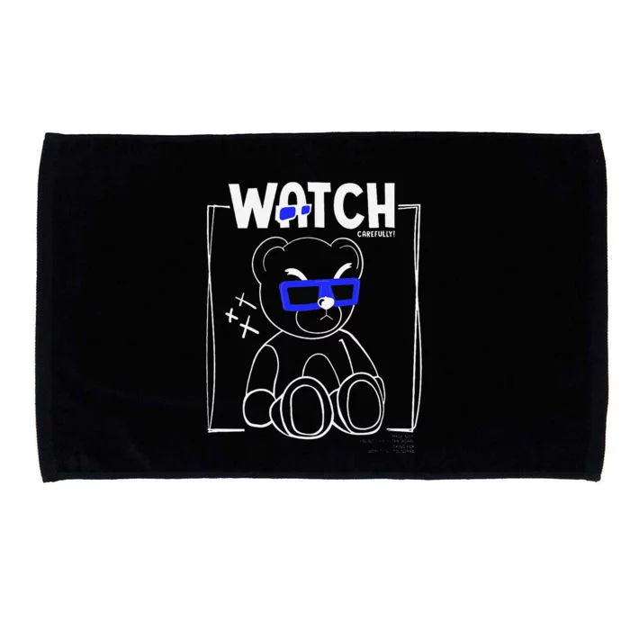 Watch Carefully Teddy Bear Minimalist Streetwear Design Microfiber Hand Towel