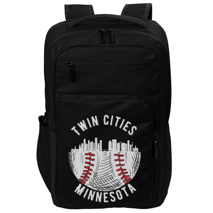 Womens Cool Twin Cities Minnesota MN Baseball Skyline St. Paul MPLS Impact Tech Backpack