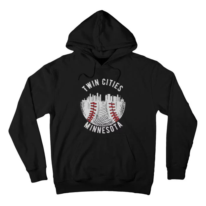 Womens Cool Twin Cities Minnesota MN Baseball Skyline St. Paul MPLS Tall Hoodie