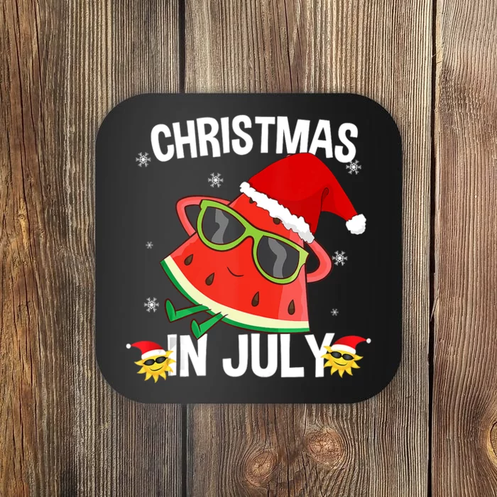 Watermelon Christmas Tree Christmas In July Summer Vacation Coaster