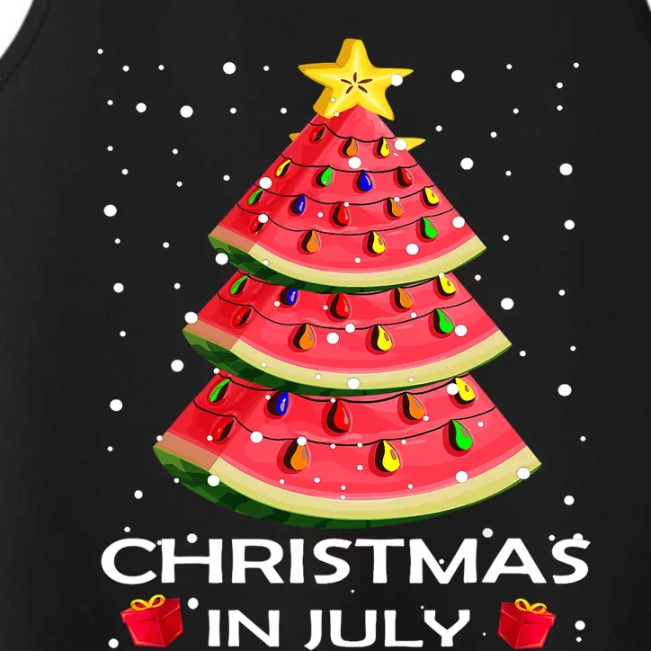 Watermelon Christmas Tree Christmas In July Summer Watermelon Performance Tank