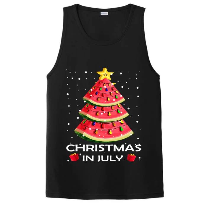 Watermelon Christmas Tree Christmas In July Summer Watermelon Performance Tank