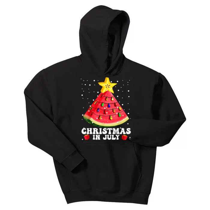 Watermelon Christmas Tree Christmas In July Gift Design Kids Hoodie