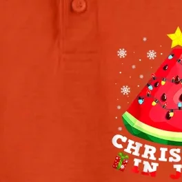 Watermelon Christmas Tree Christmas In July Summer Vacation Dry Zone Grid Performance Polo