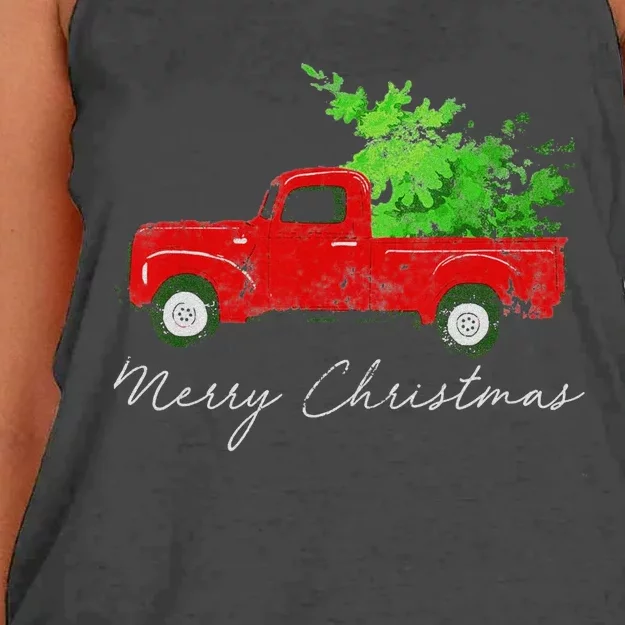 Wagon Christmas Tree On Car Xmas Vacation Women's Knotted Racerback Tank