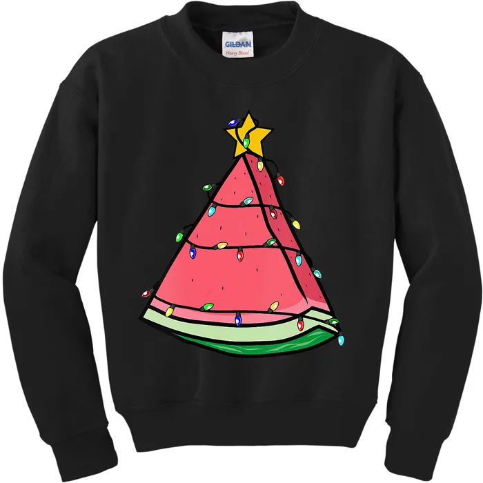 Watermelon Christmas Tree or Christmas in July Watermelon Kids Sweatshirt