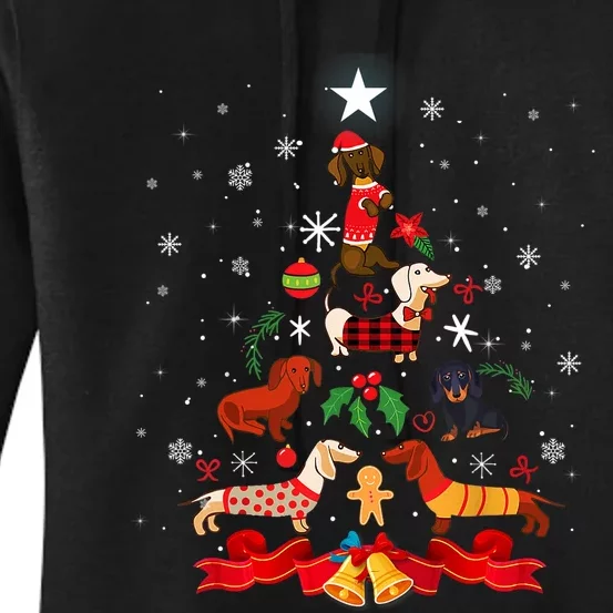 Weenie Christmas Tree Dog Xmas Costume Gift Women's Pullover Hoodie