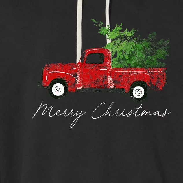 Wagon Christmas Tree On Car Xmas Vacation Garment-Dyed Fleece Hoodie