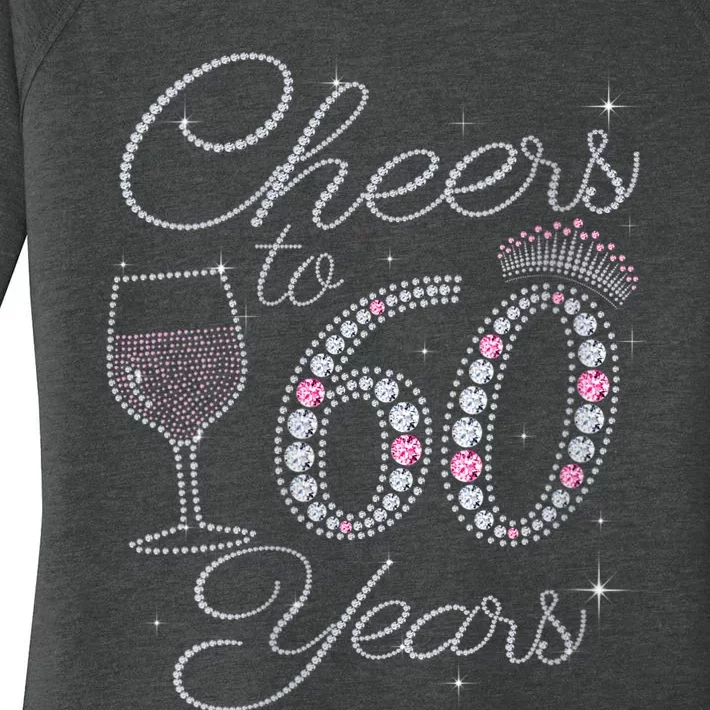 WoM.e.ns Cheers to 60 Years 1962 60Th Birthday Gift Tee For WoM.e.ns V-Neck Women's Perfect Tri Tunic Long Sleeve Shirt