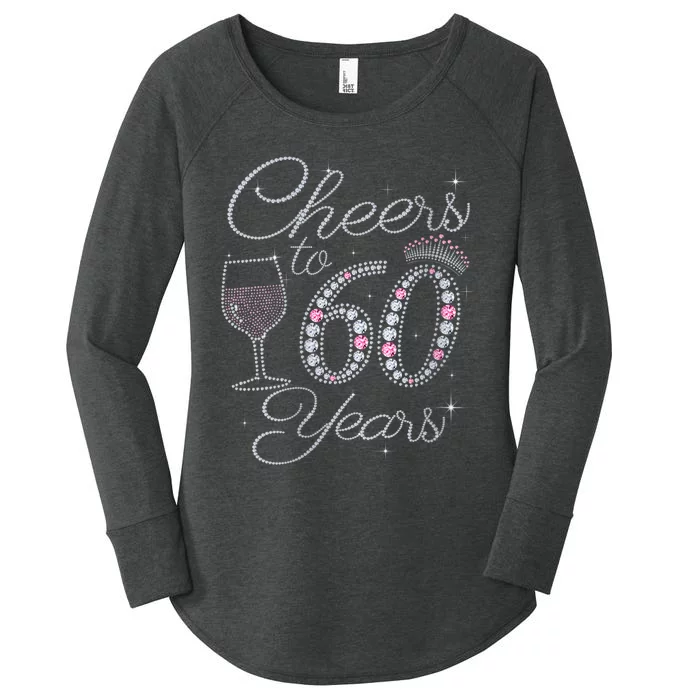 WoM.e.ns Cheers to 60 Years 1962 60Th Birthday Gift Tee For WoM.e.ns V-Neck Women's Perfect Tri Tunic Long Sleeve Shirt