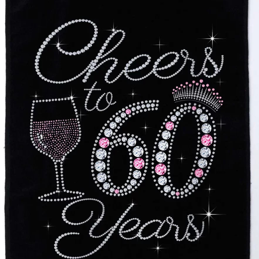 WoM.e.ns Cheers to 60 Years 1962 60Th Birthday Gift Tee For WoM.e.ns V-Neck Platinum Collection Golf Towel