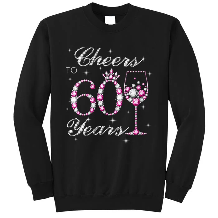 WoM.e.ns Cheers to 60 Years 60th Birthday Party 60 Years Old V-Neck Sweatshirt