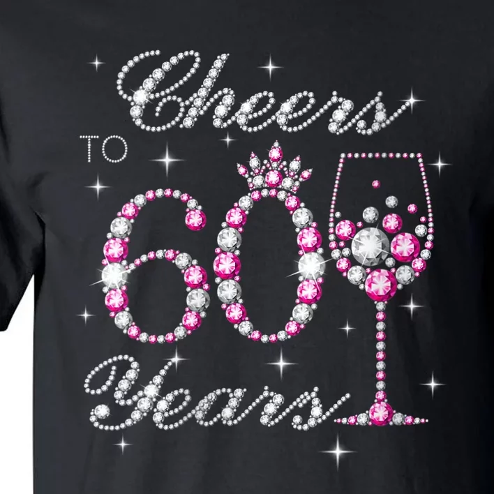 WoM.e.ns Cheers to 60 Years 60th Birthday Party 60 Years Old V-Neck Tall T-Shirt