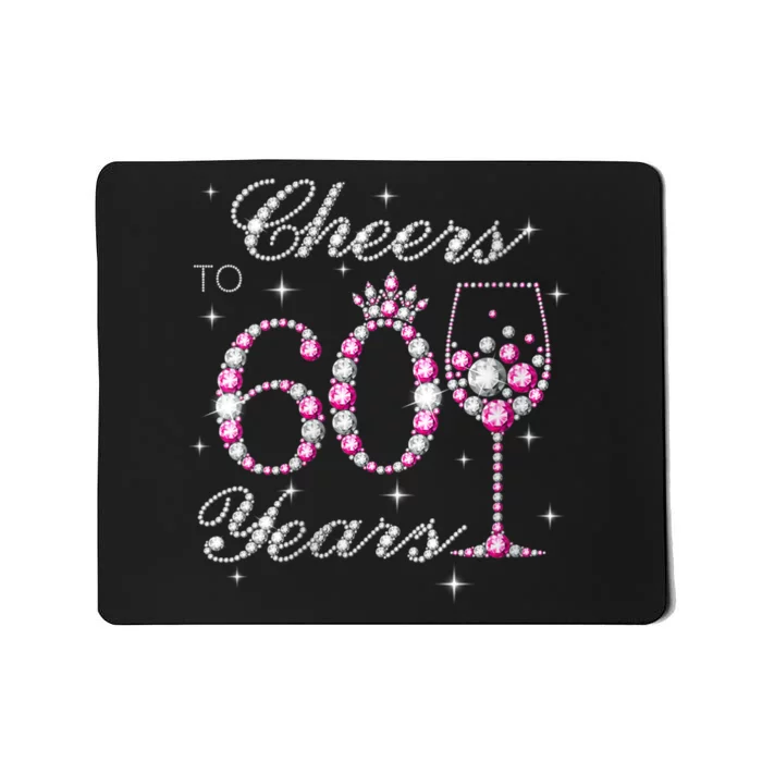 WoM.e.ns Cheers to 60 Years 60th Birthday Party 60 Years Old V-Neck Mousepad