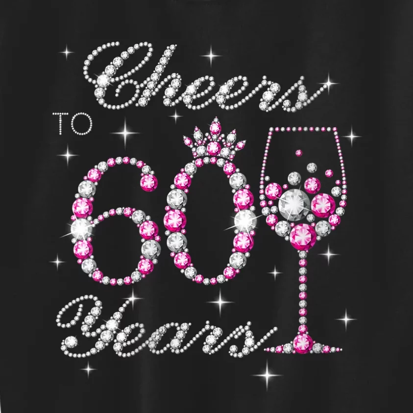 WoM.e.ns Cheers to 60 Years 60th Birthday Party 60 Years Old V-Neck Kids Sweatshirt