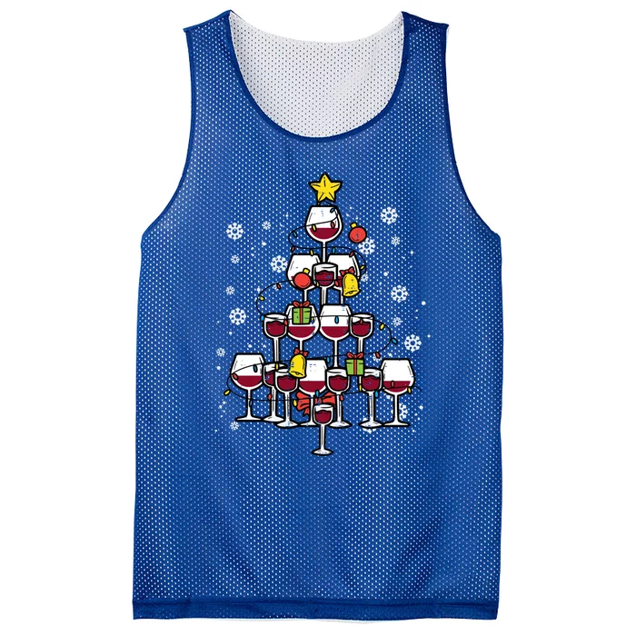 Wine Christmas Tree Xmas Pajamas Pjs Gift Mesh Reversible Basketball Jersey Tank