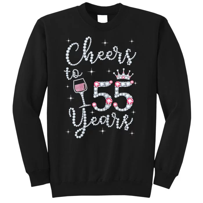 Womans Cheers To 55 Years 1964 55th Birthday Gift Sweatshirt