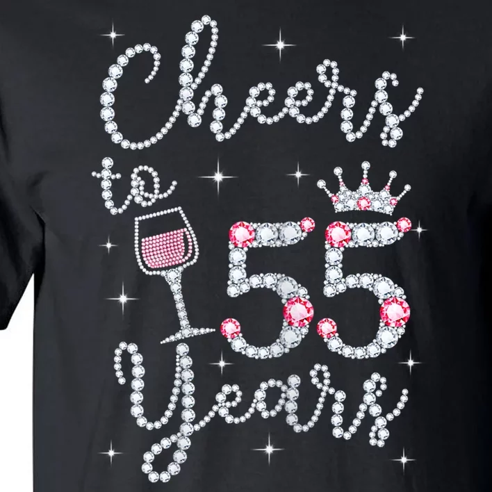 Womans Cheers To 55 Years 1964 55th Birthday Gift Tall T-Shirt