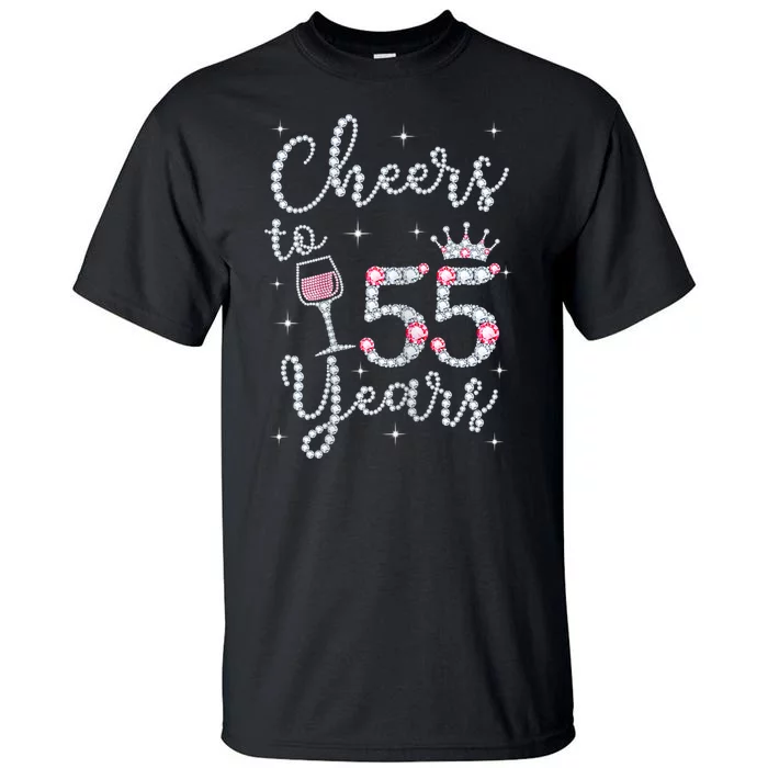 Womans Cheers To 55 Years 1964 55th Birthday Gift Tall T-Shirt