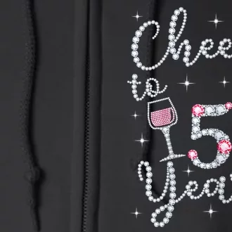 Womans Cheers To 55 Years 1964 55th Birthday Gift Full Zip Hoodie