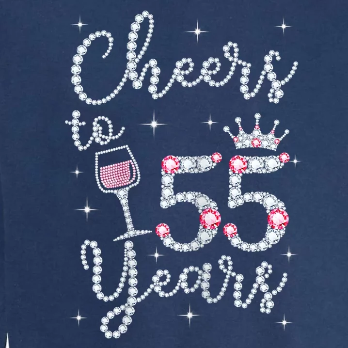 Womans Cheers To 55 Years 1964 55th Birthday Gift Garment-Dyed Sweatshirt