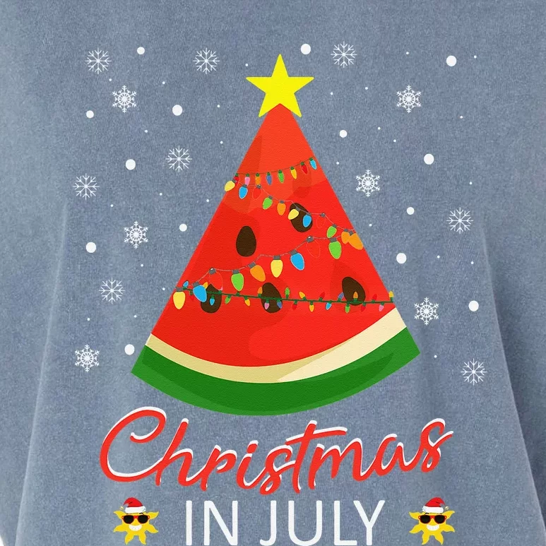 Watermelon Christmas Tree Christmas In July Summer Vacation Garment-Dyed Women's Muscle Tee