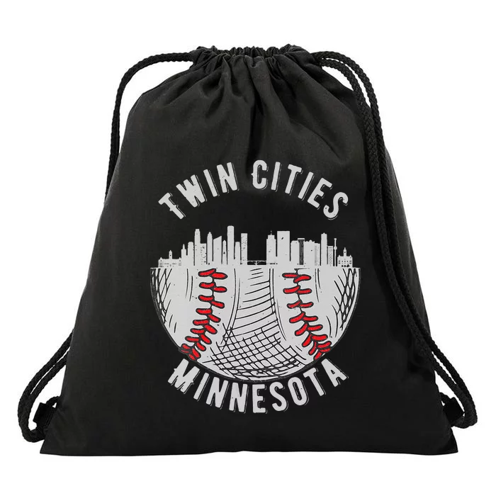 Womens Cool Twin Cities Minnesota MN Baseball Skyline St. Paul MPLS Drawstring Bag