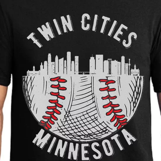 Womens Cool Twin Cities Minnesota MN Baseball Skyline St. Paul MPLS Pajama Set