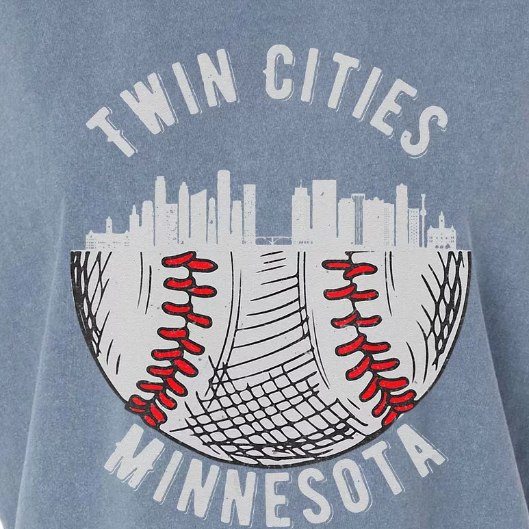 Womens Cool Twin Cities Minnesota MN Baseball Skyline St. Paul MPLS Garment-Dyed Women's Muscle Tee