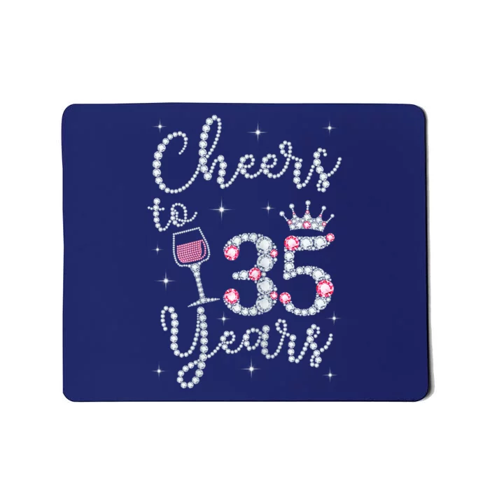 Wo Cheers to 35 Years 1984 35Th Birthday Present Gift Tee For Wo Mousepad