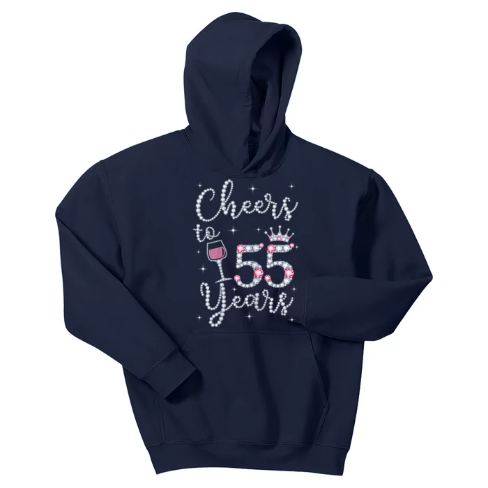 Wo Cheers to 55 Years 1964 55Th Birthday Present Gift Tee For Wo Kids Hoodie