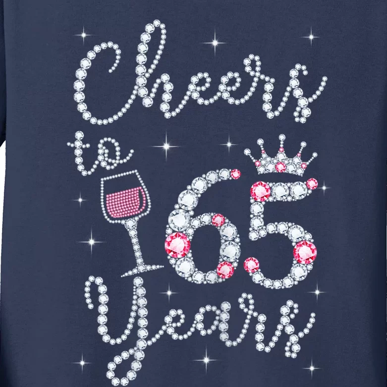 Wo Cheers to 65 Years 1954 65Th Birthday Present Gift Tee For Wo Kids Long Sleeve Shirt