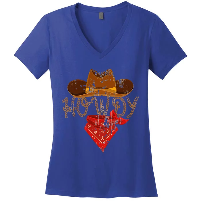 Western Cowboy Tees Howdy Women's V-Neck T-Shirt