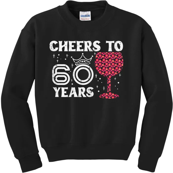 Wo Cheers To 60 Years 60th Birthday Party 60 Years Old Wo Kids Sweatshirt