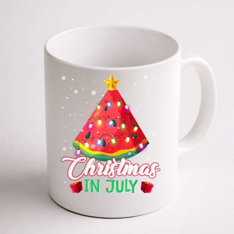 Watermelon Christmas Tree Christmas In July Summer Vacation Coffee Mug