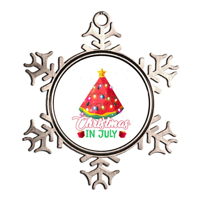 Watermelon Christmas Tree Christmas In July Summer Vacation Metallic Star Ornament