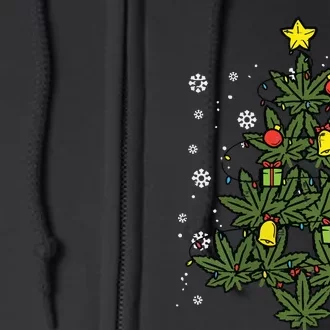 Weed Christmas Tree Xmas Pj 420 Cannabis Marijuana Pot Full Zip Hoodie